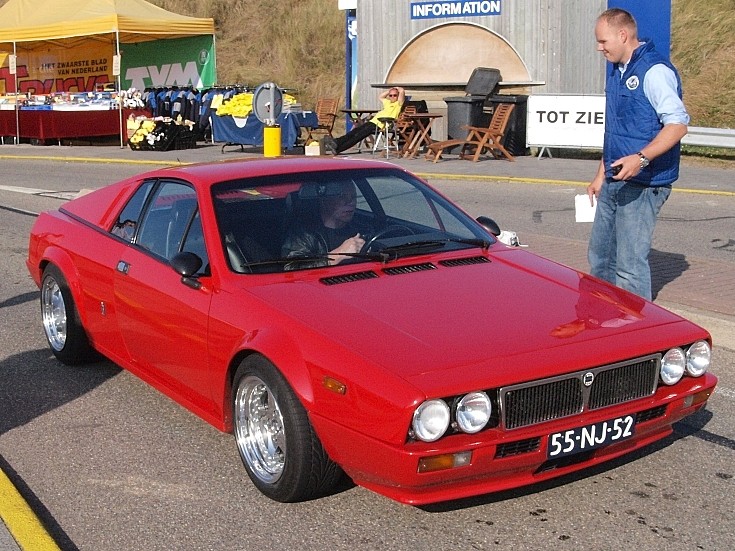Red Lancia Beta Monte Carlo Dutch registration 55NJ52 at the'Nationaal