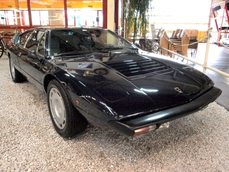 Shiny black Lamborghini Urraco P300 at the'Auto Technik museum Sinsheim'