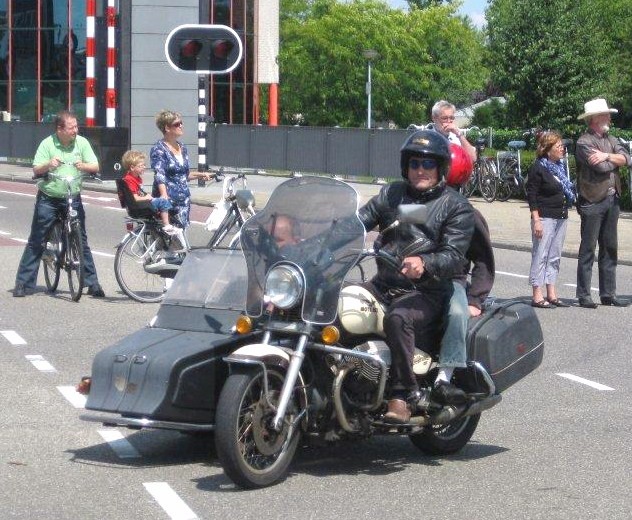 Moto Guzzi with side car at Bambi Event 