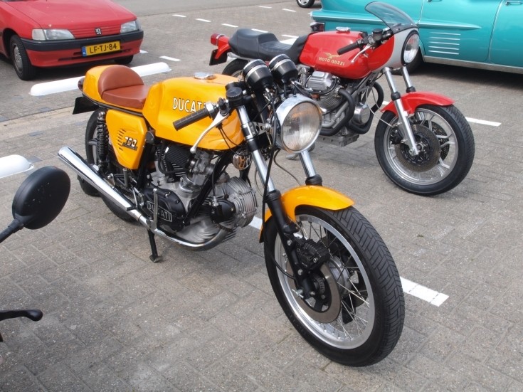 Yellow Ducati 750 