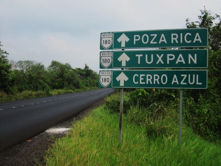 Signs alongside the road