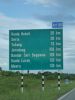 Large roadsigns at Sungai Teraban
