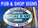Pub & Shop Signs